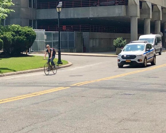 Roosevelt Island Bike Safety Gets Worse PSD followed this rider as she rode straight through a stop sign and crosswalk. Guess what happened.